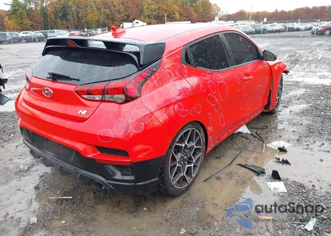 2019 Hyundai Veloster N z USA, uszkodzony, nr VIN KMHT36AH5KU001843